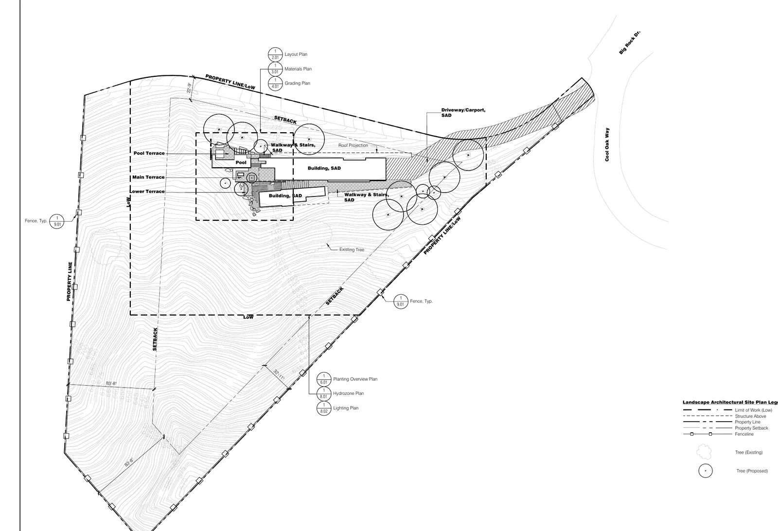Site plan of 20737 Cool Oak Way, Malibu.
