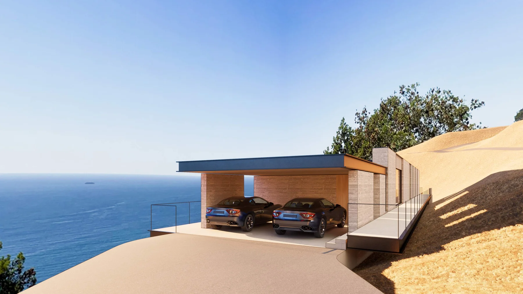 Option 1: the carport above the Pacific.