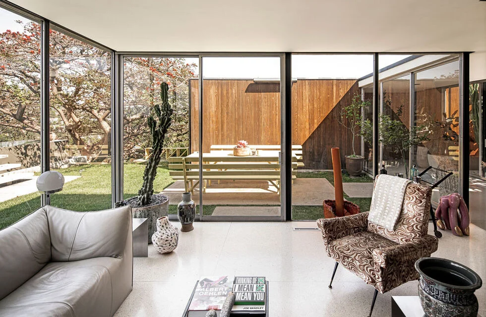 The living room open to the garden.